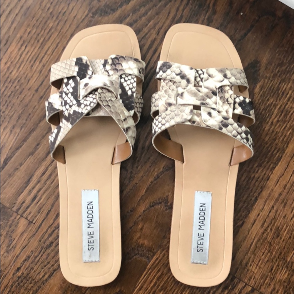 Steve Madden snake print slides
